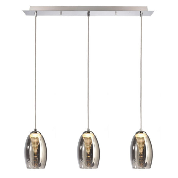 Suspension Electra argentée, verre