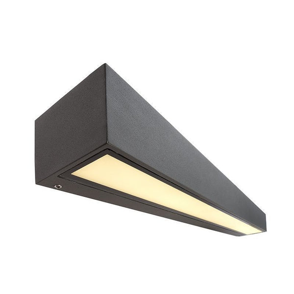 Applique extérieure Linear grise foncé, verre, linéaire, double, L 50 cm