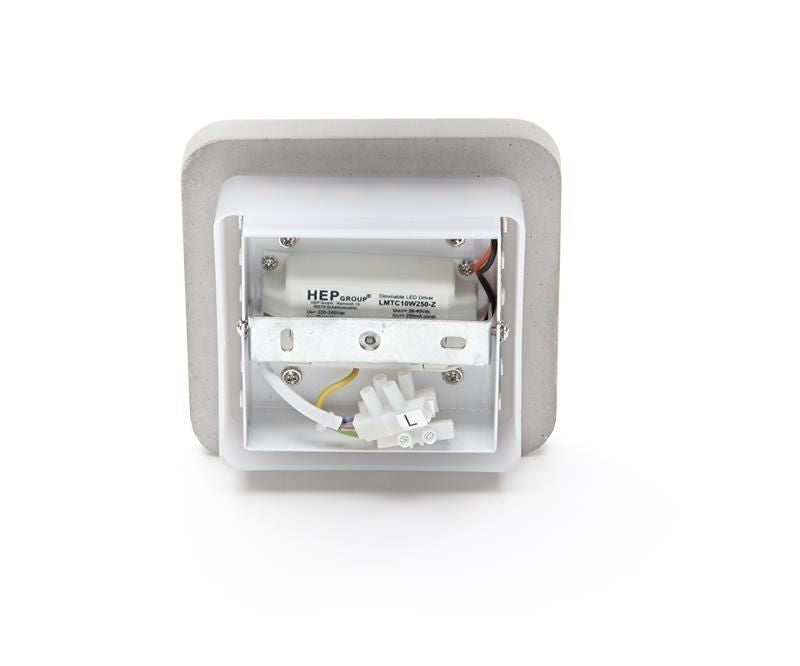 Détail de l'arrière avec module LED, transformateur et boîtier de raccordement