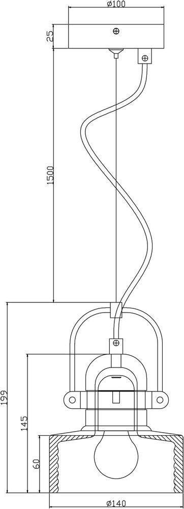 Suspension Pavonis grise, béton