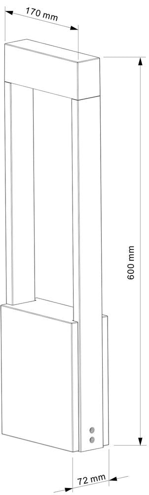 Lampadaire extérieur Chertan gris foncé, H 60 cm