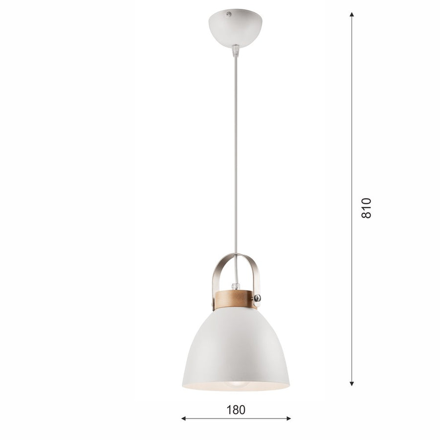 Suspension Retro blanche et bois