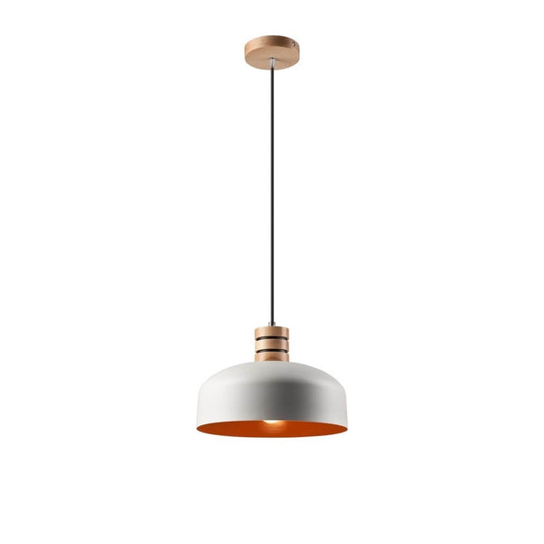 Suspension blanche et orange, bois