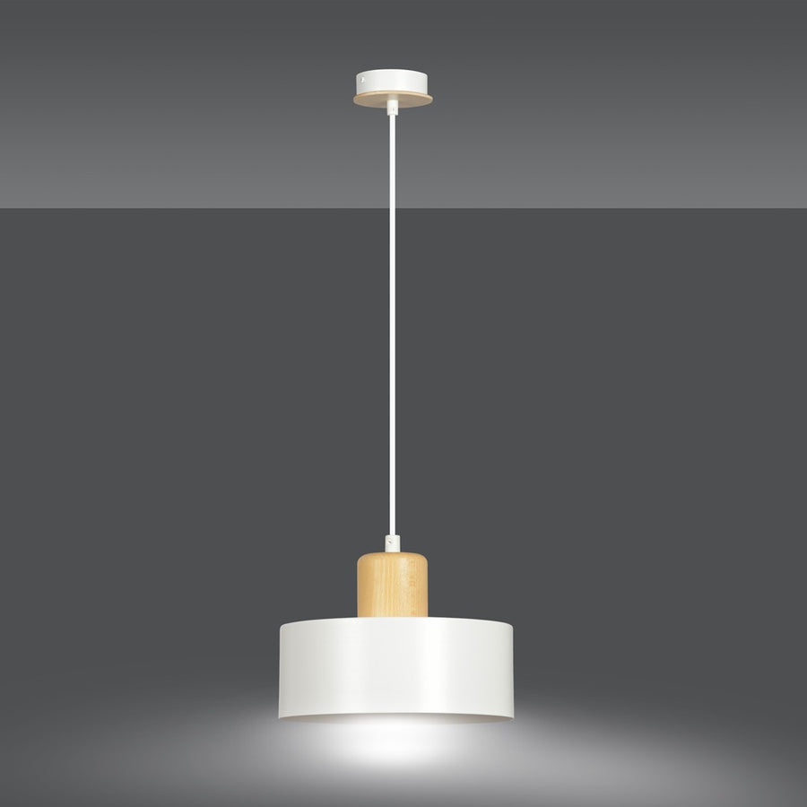 Suspension Bergalo blanche, bois