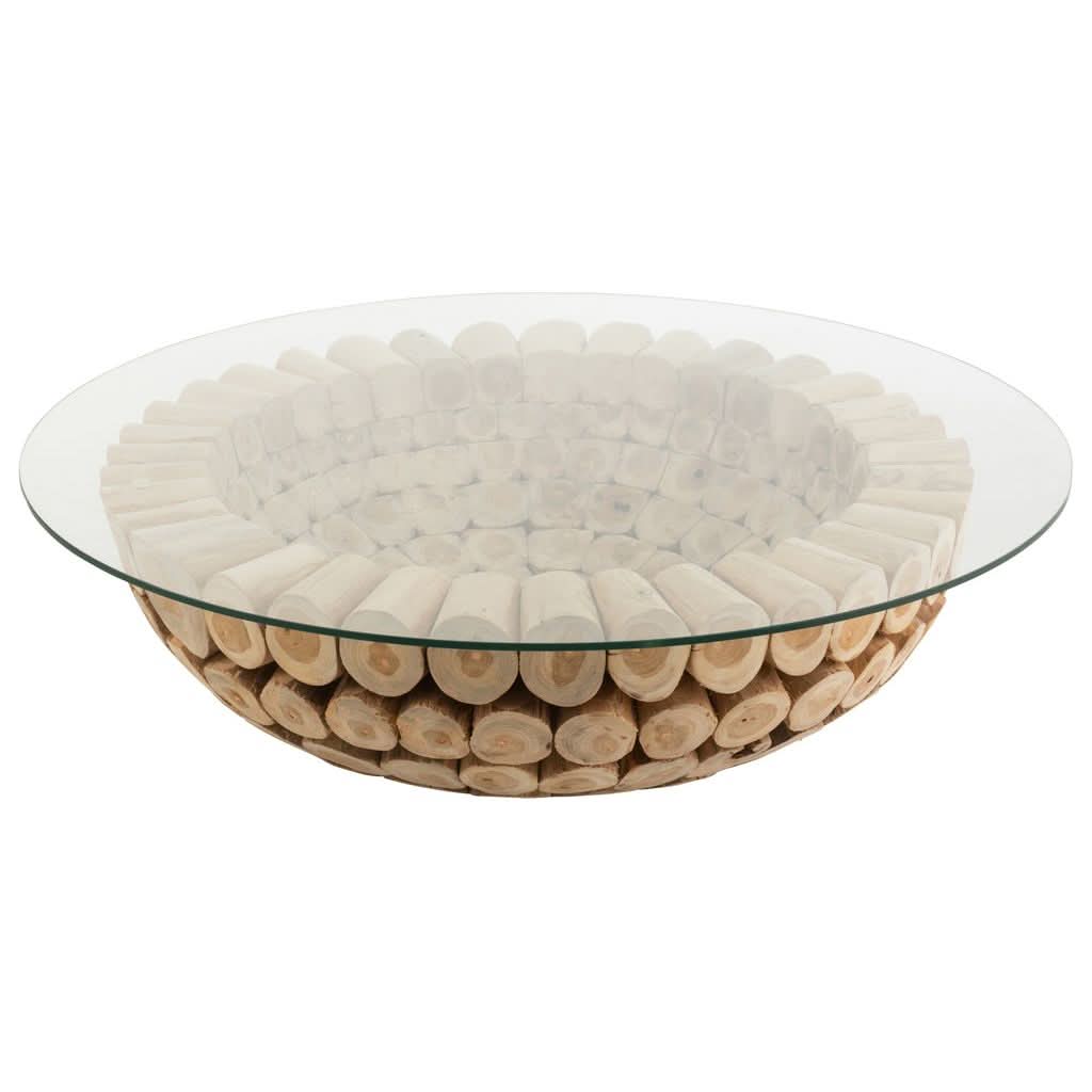 Disques Table Basse Teck Verre - Designix