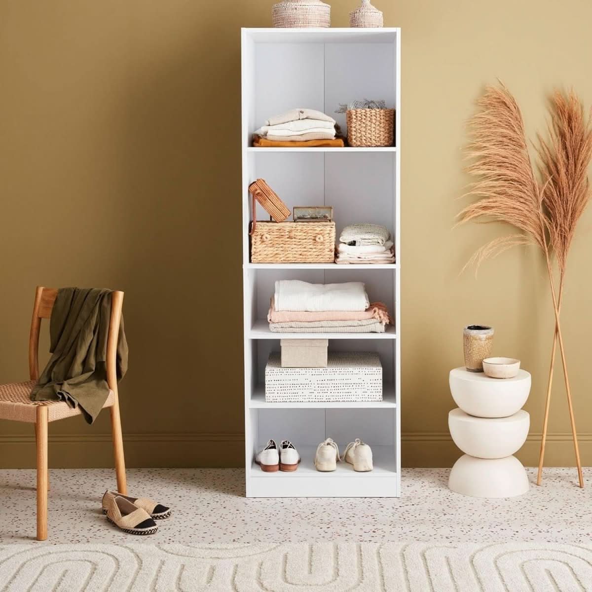 Dressing Modulable Blanc 5 Étagères | Havre - Designix Bibliothèque