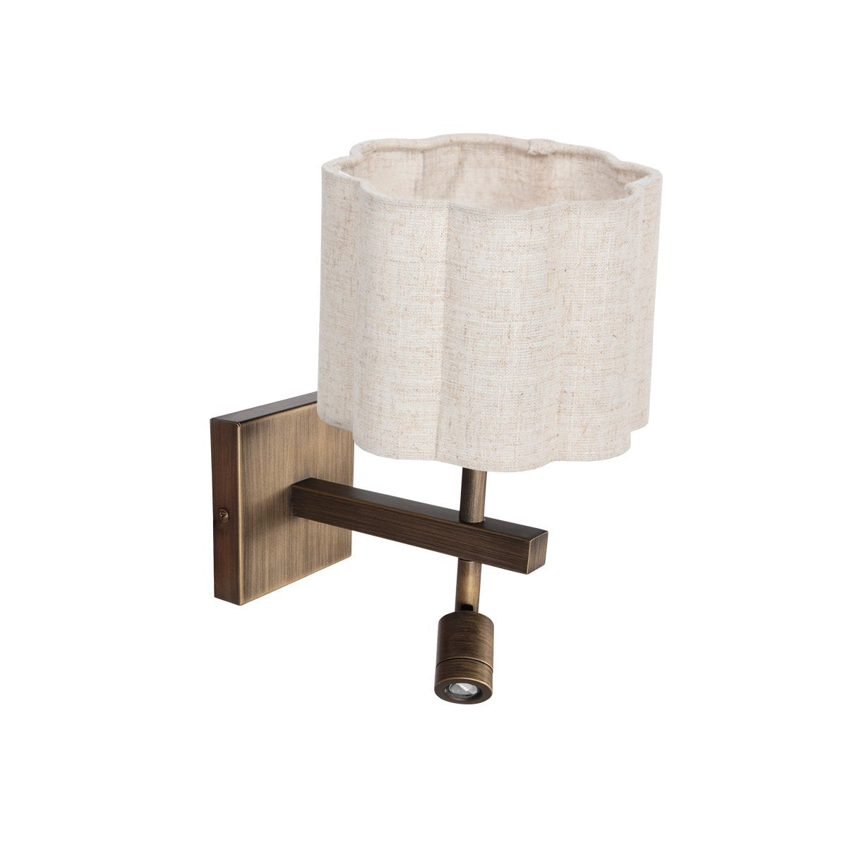 Applique murale FloraWave bronze, abat-jour crème clair Ø20 cm