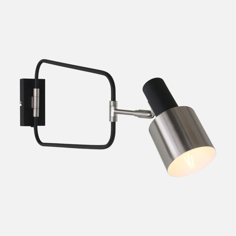 Applique murale acier noir réglable, bras orientable liseuse | Fjorgard