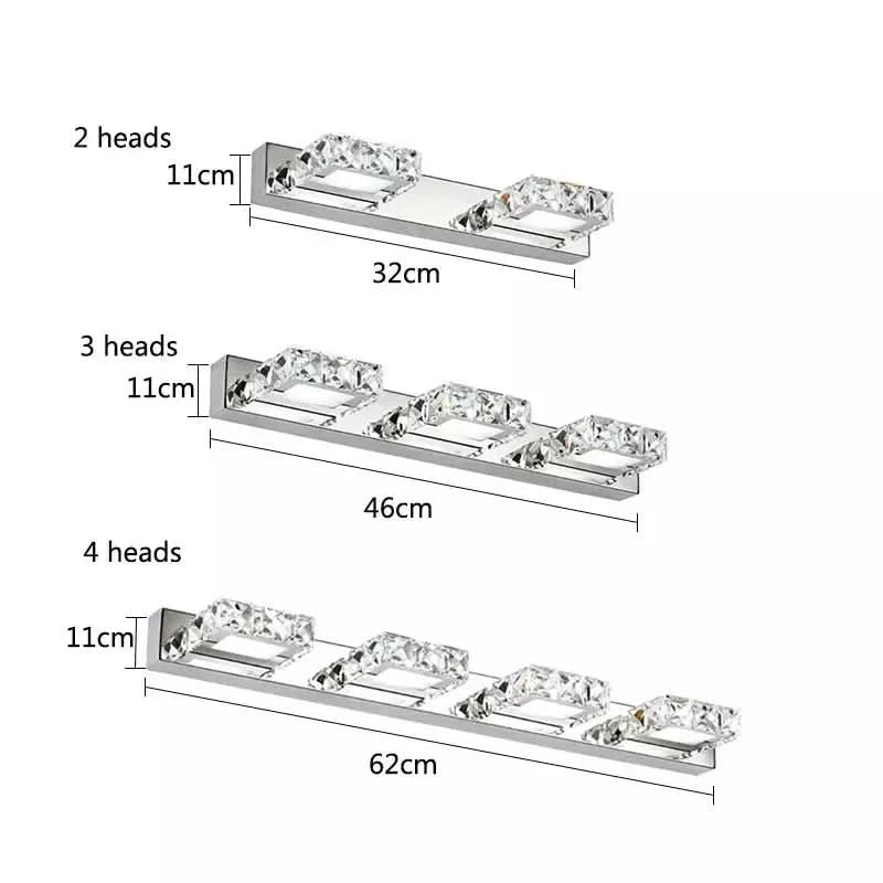 Éclairage Miroir Salle de Bain Moderne | CristalLumière - Designix Applique Murale 2 Lampes | Rond | Ambre Blanc Chaud