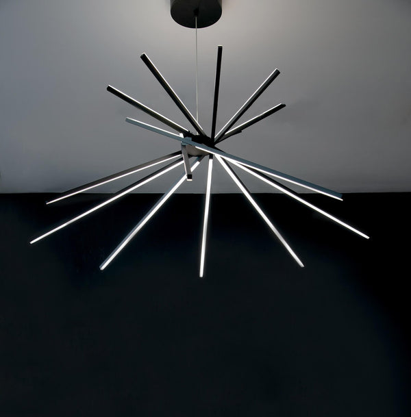 Suspension Shanghai noire, H 160 cm (LED-SHANGHAI-S8-NERO)
