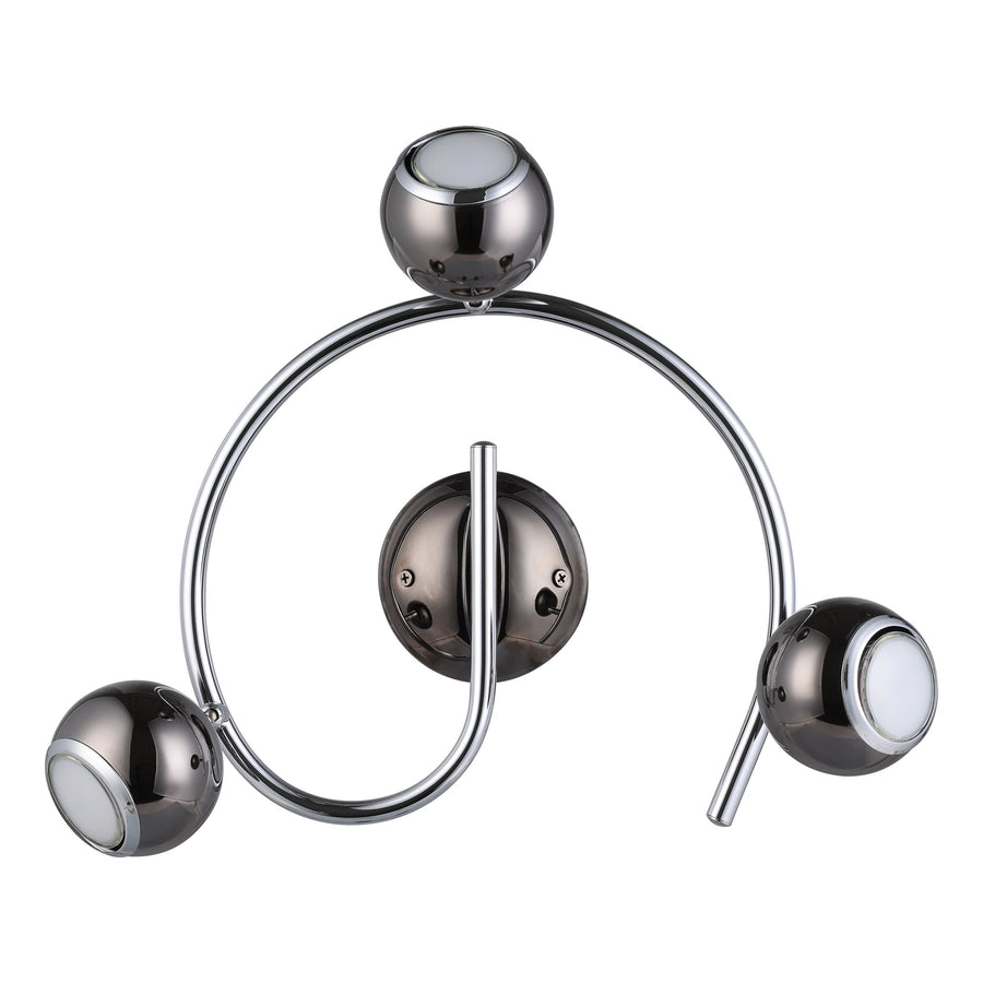 Plafonnier Bimeda nickel et noir, H 34,5 cm