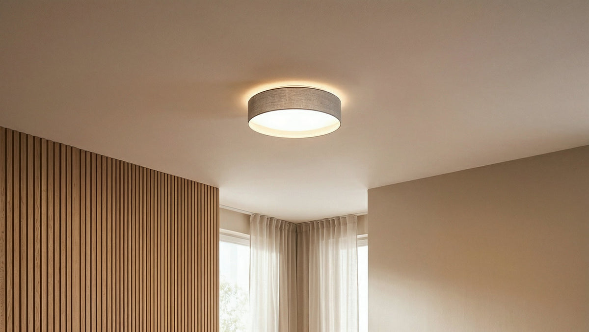 Plafonnier Pasteri taupe, tissu