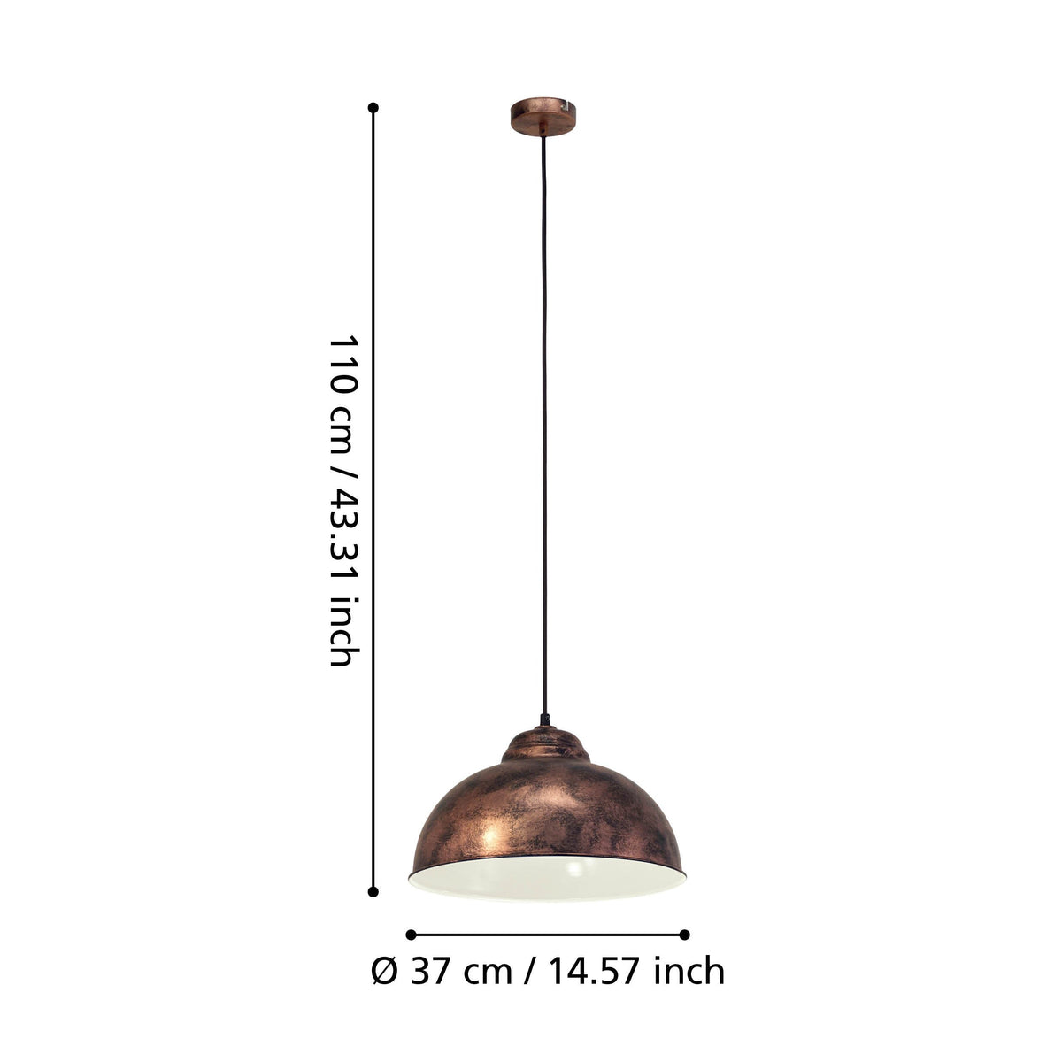 Suspension Truro 2 cuivrée