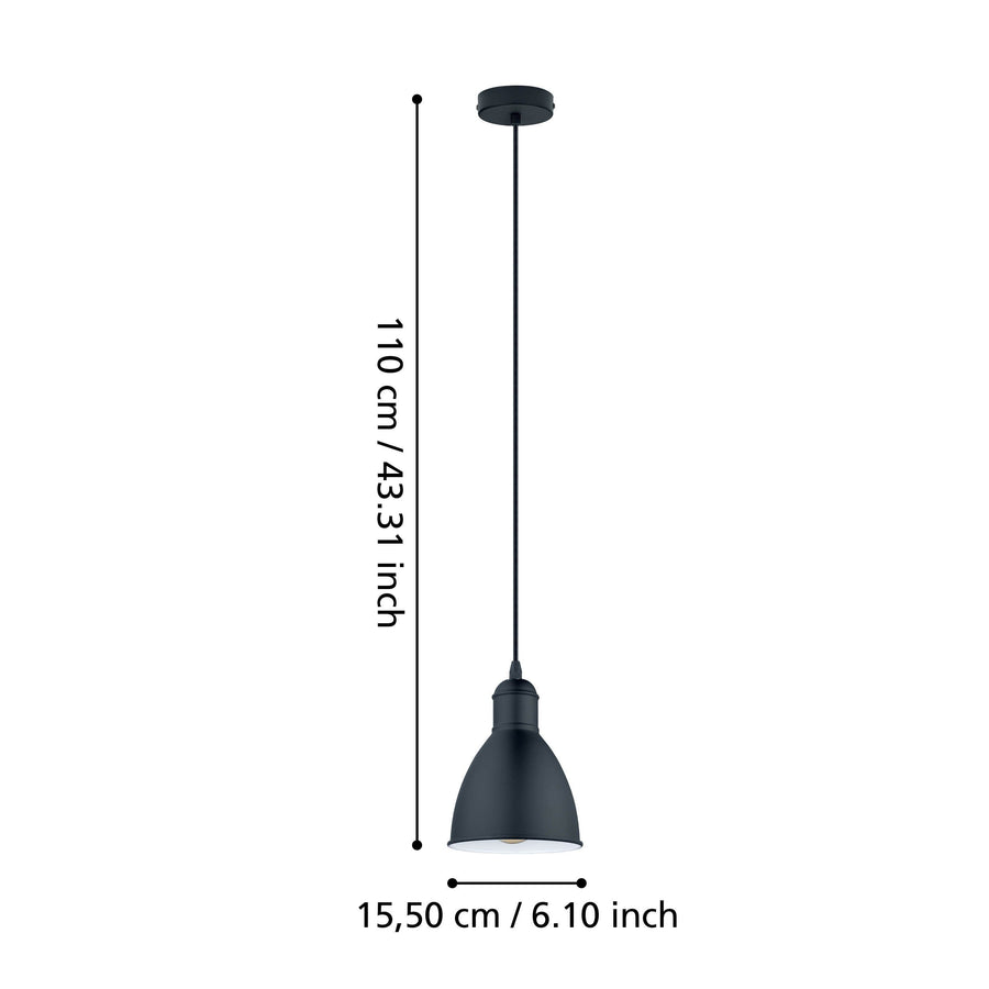 Schéma coté indiquant 110 cm de hauteur et 15,50 cm de diamètre
