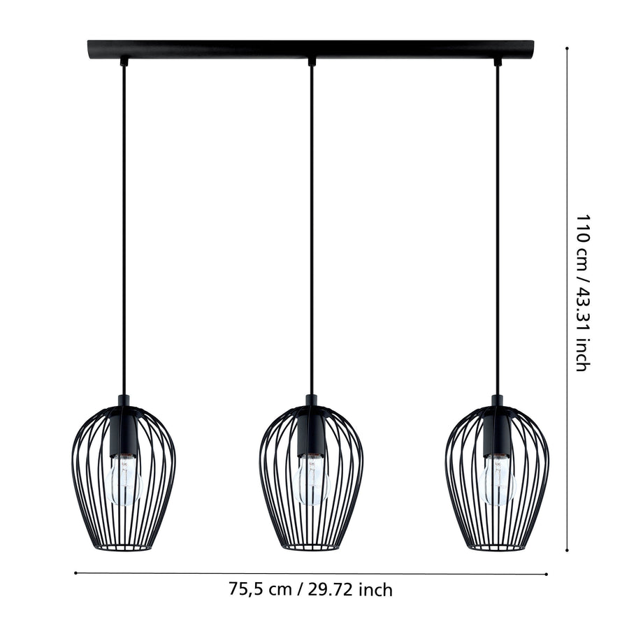 Schéma de dimensions indiquant 110 cm de hauteur et 75,5 cm de largeur