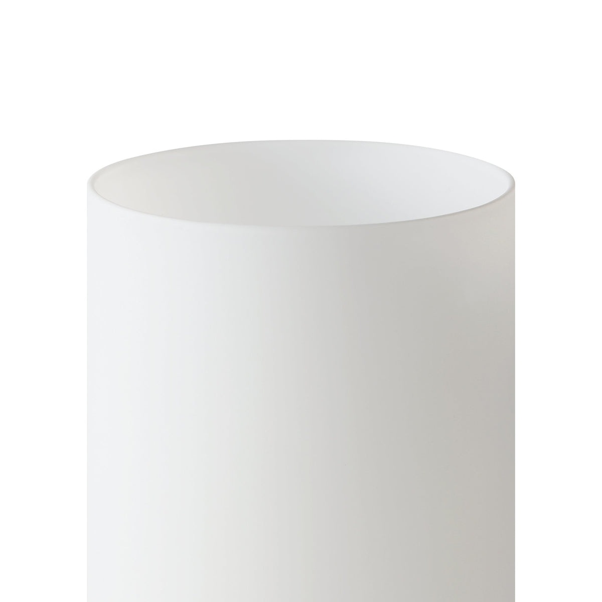 Détail du bord supérieur ouvert du diffuseur en verre dépoli
