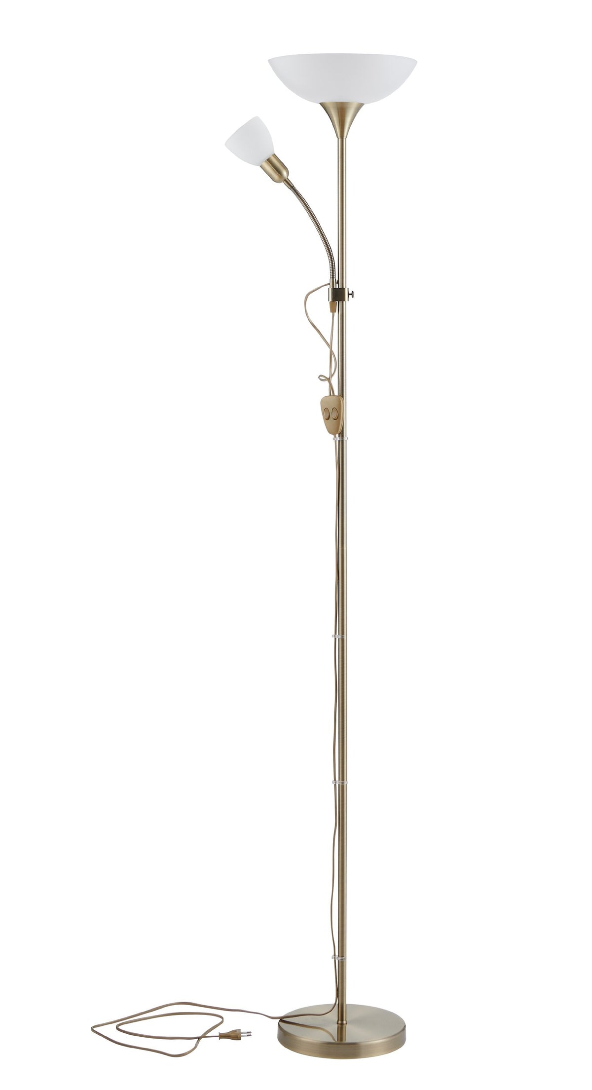 Lampadaire Up 2 blanc, verre