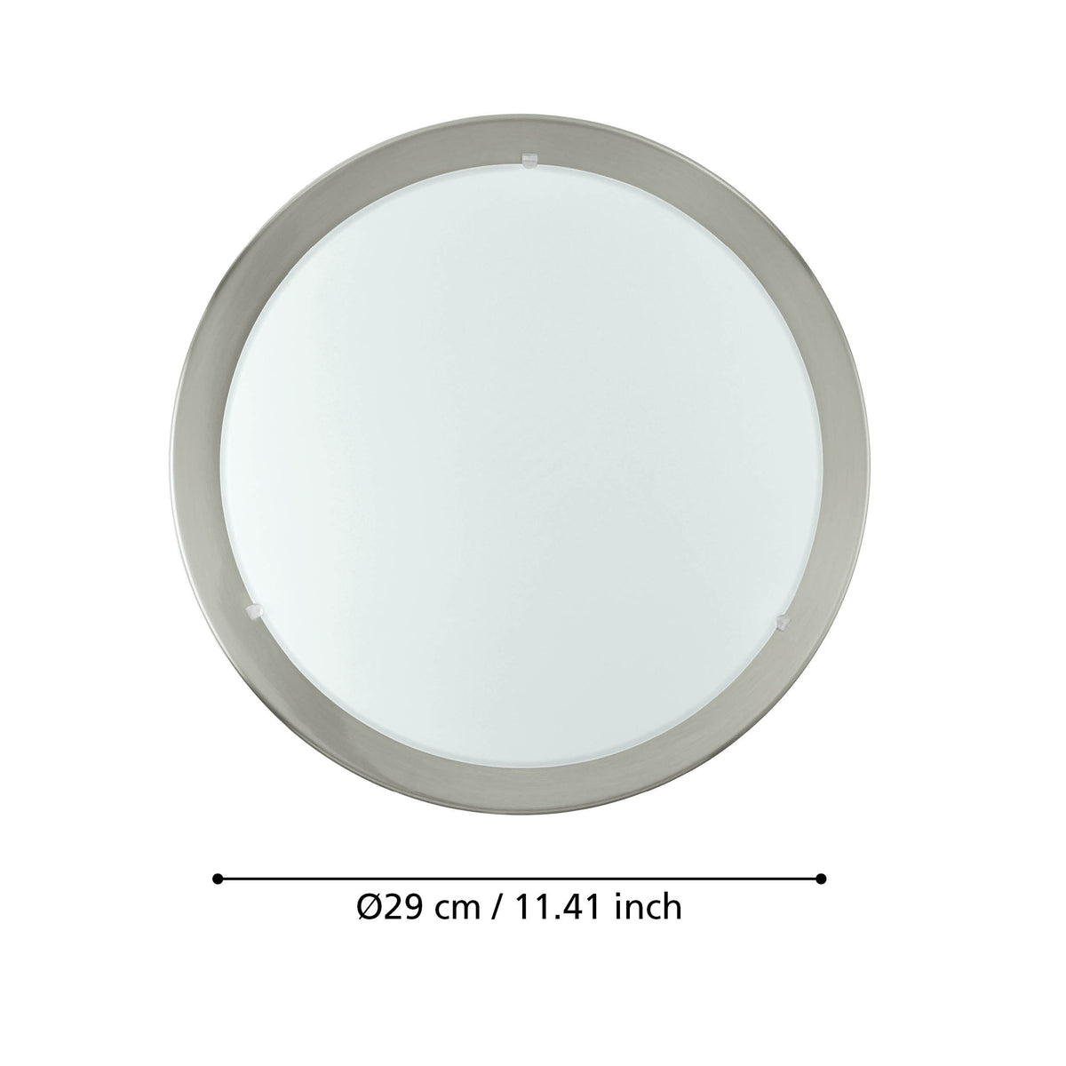 Schéma de dimensions indiquant un diamètre de 29 cm pour le luminaire rond.
