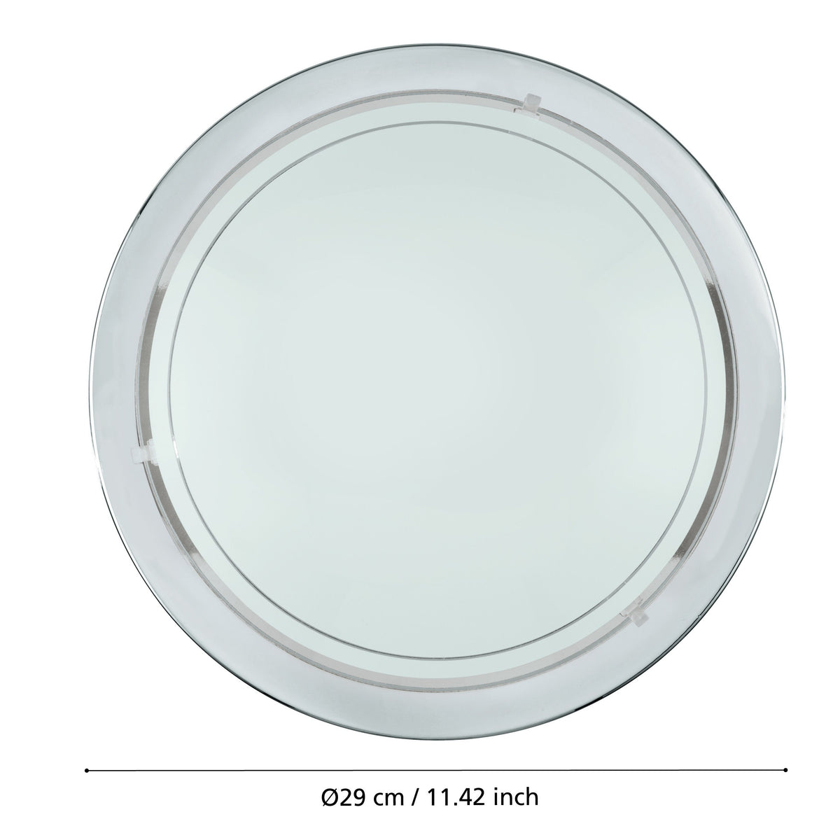 Schéma coté du plafonnier rond indiquant un diamètre de 29 cm.