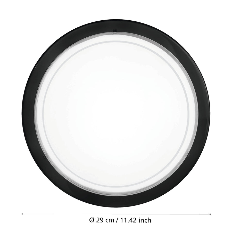 Applique murale Planet 1 noire et blanche, verre
