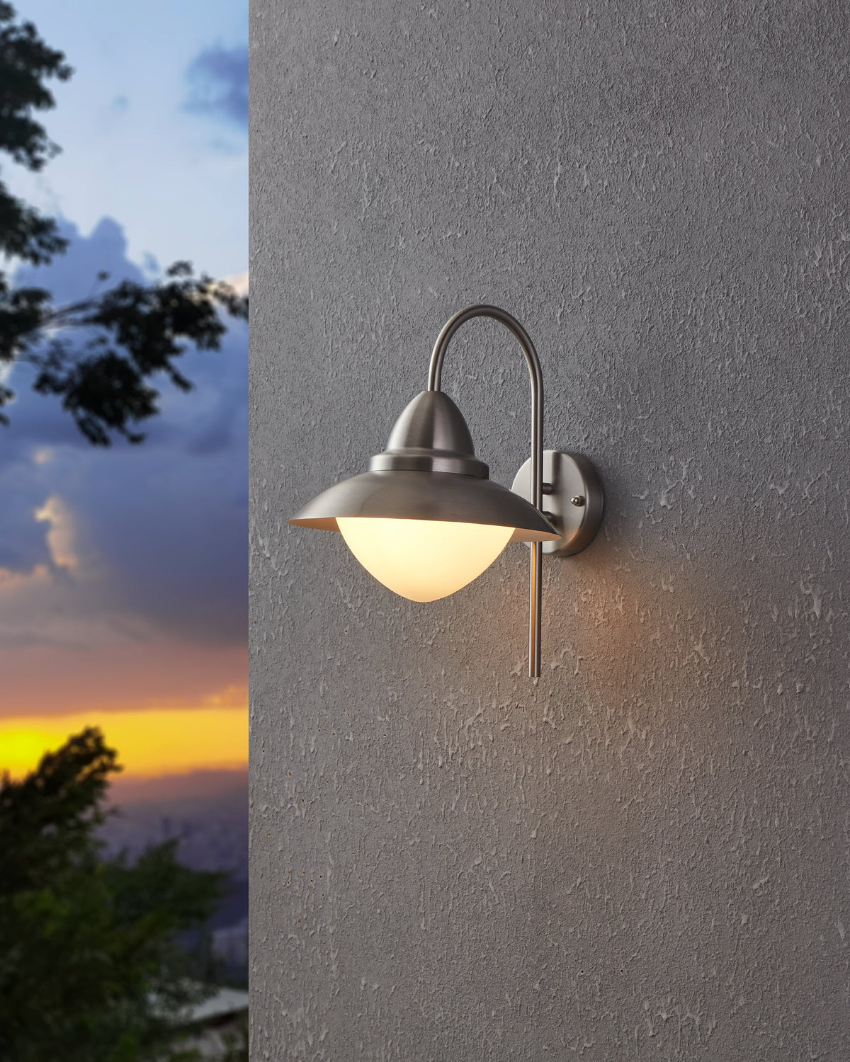 Plafonnier Sidney inox et blanc