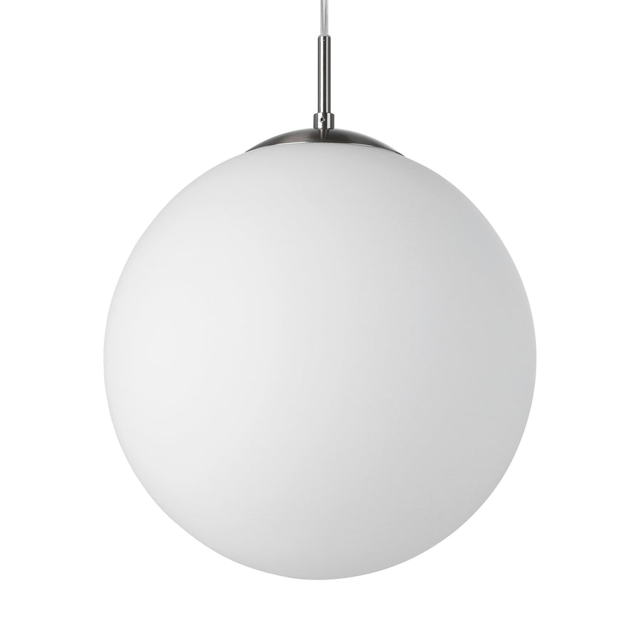 Suspension Rondo nickel satiné, verre