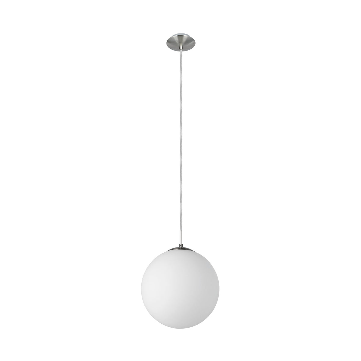 Suspension Rondo nickel satiné, verre