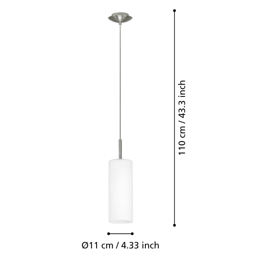 Schéma de dimensions indiquant une hauteur totale de 110 cm et un diamètre de 11 cm