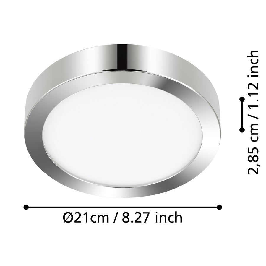 Schéma de dimensions indiquant un diamètre de 21 cm et une hauteur de 2,85 cm