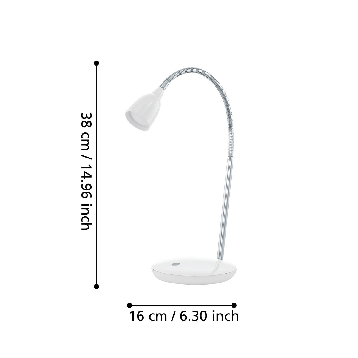 Lampe à poser Durengo blanche et chromée