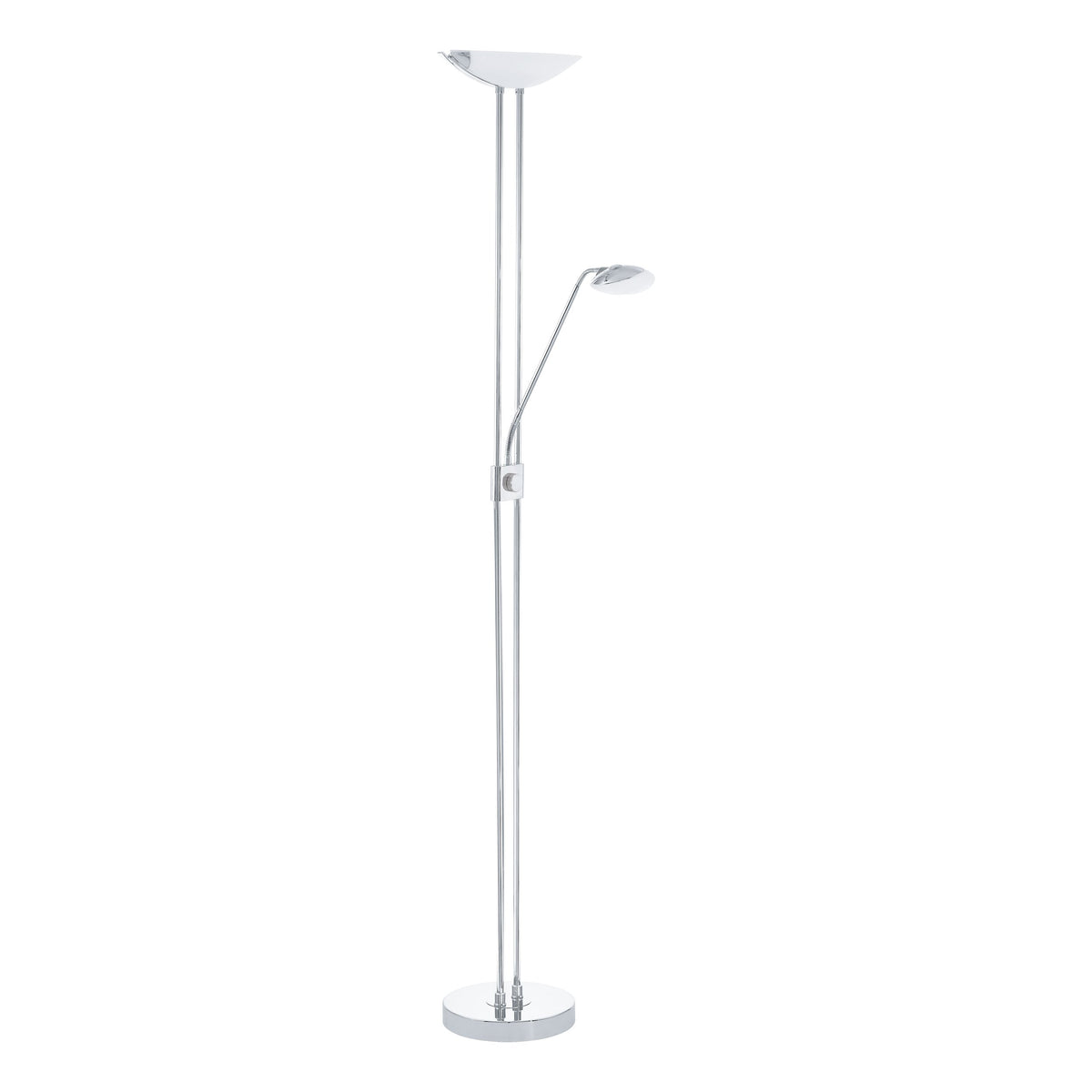 Lampadaire Baya chromé et blanc, verre
