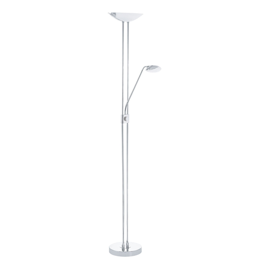 Lampadaire Baya chromé et blanc, verre