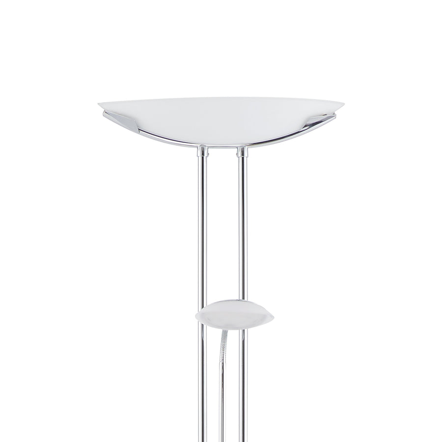 Lampadaire Baya chromé et blanc, verre