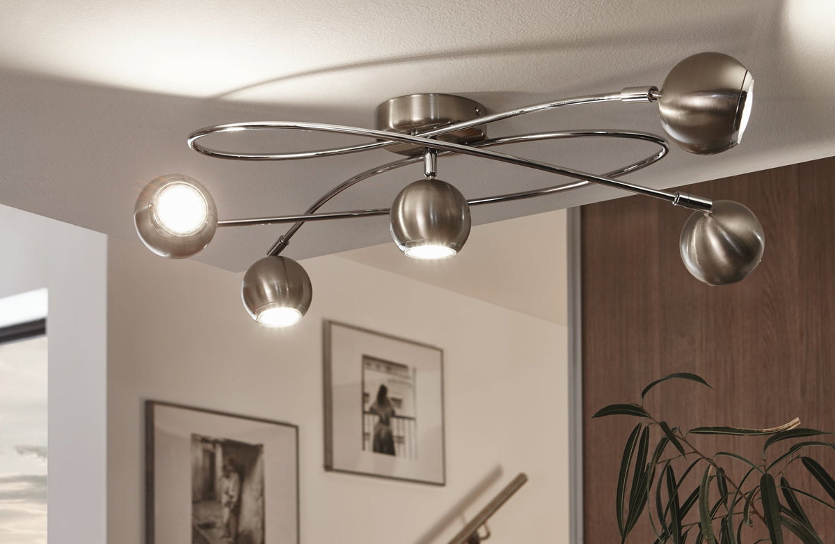Plafonnier Locanda nickel satiné