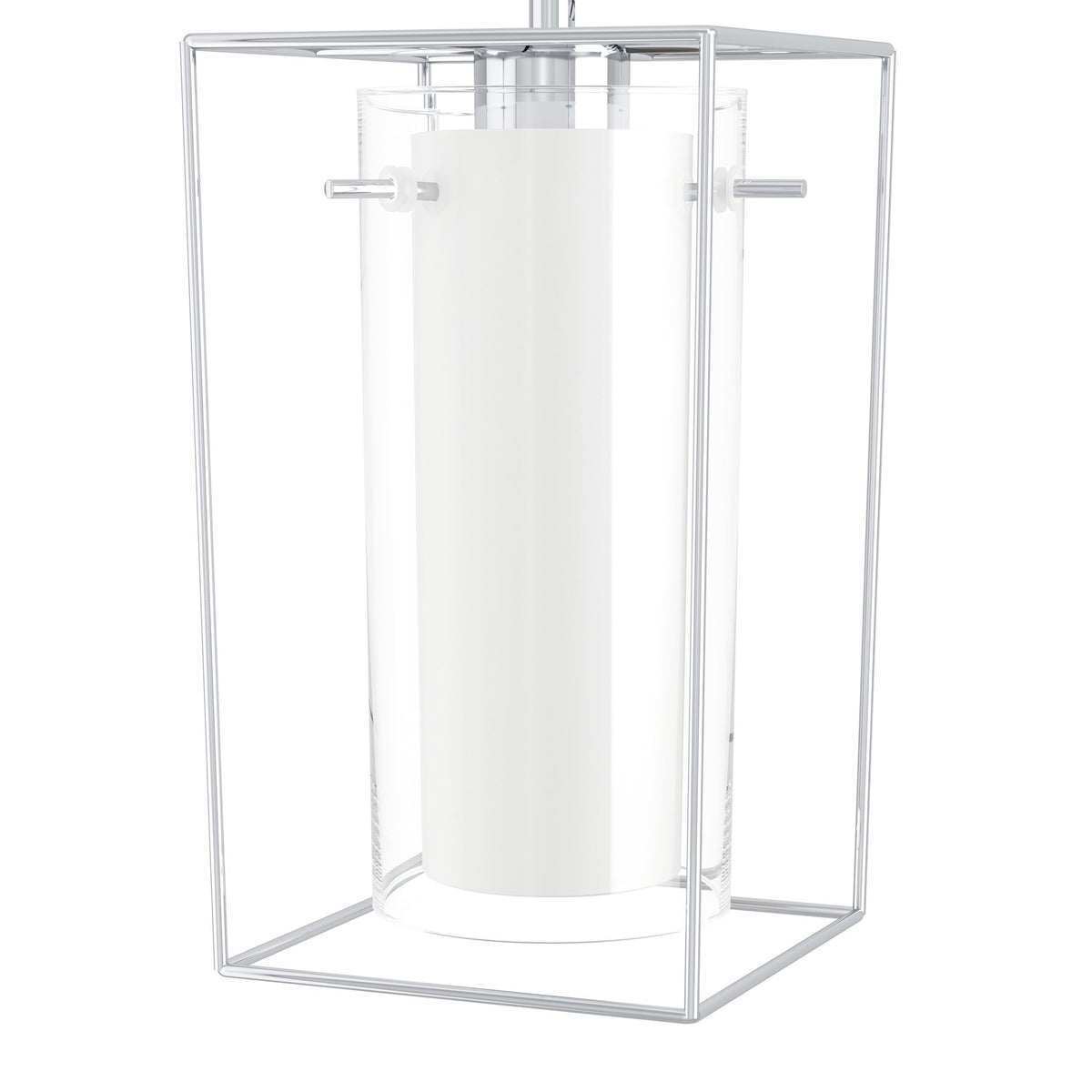 Suspension Loncino 1 chromée et transparente, verre (94378)