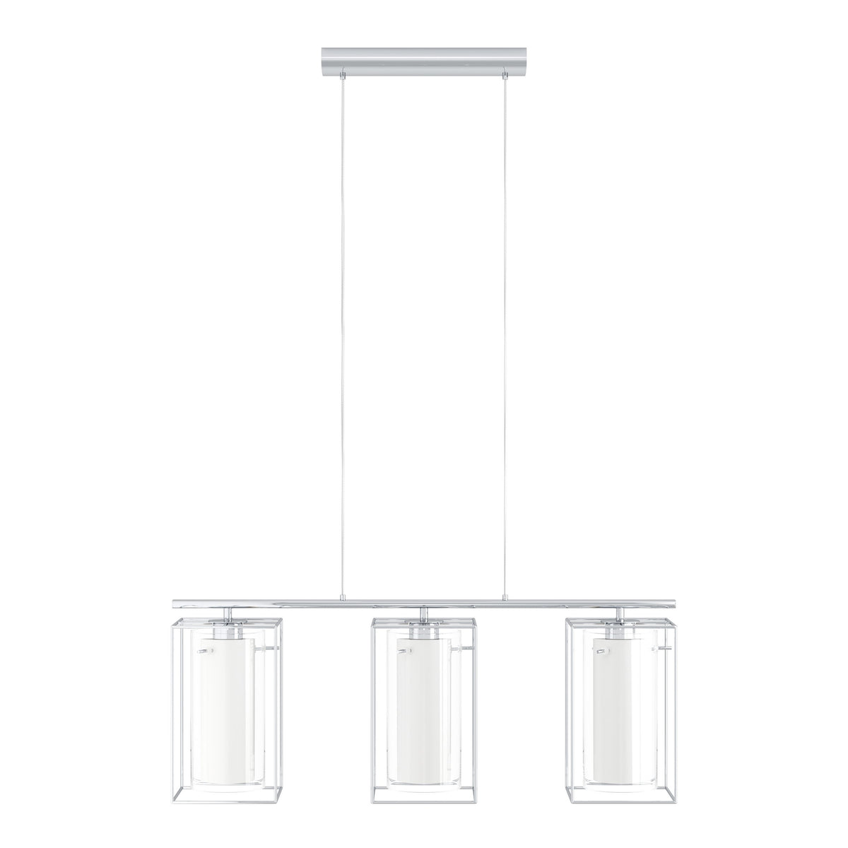 Suspension Loncino 1 chromée et transparente, verre (94378)