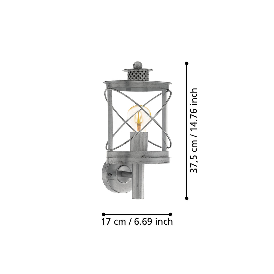 Schéma coté indiquant une hauteur de 37,5 cm et une largeur de 17 cm.