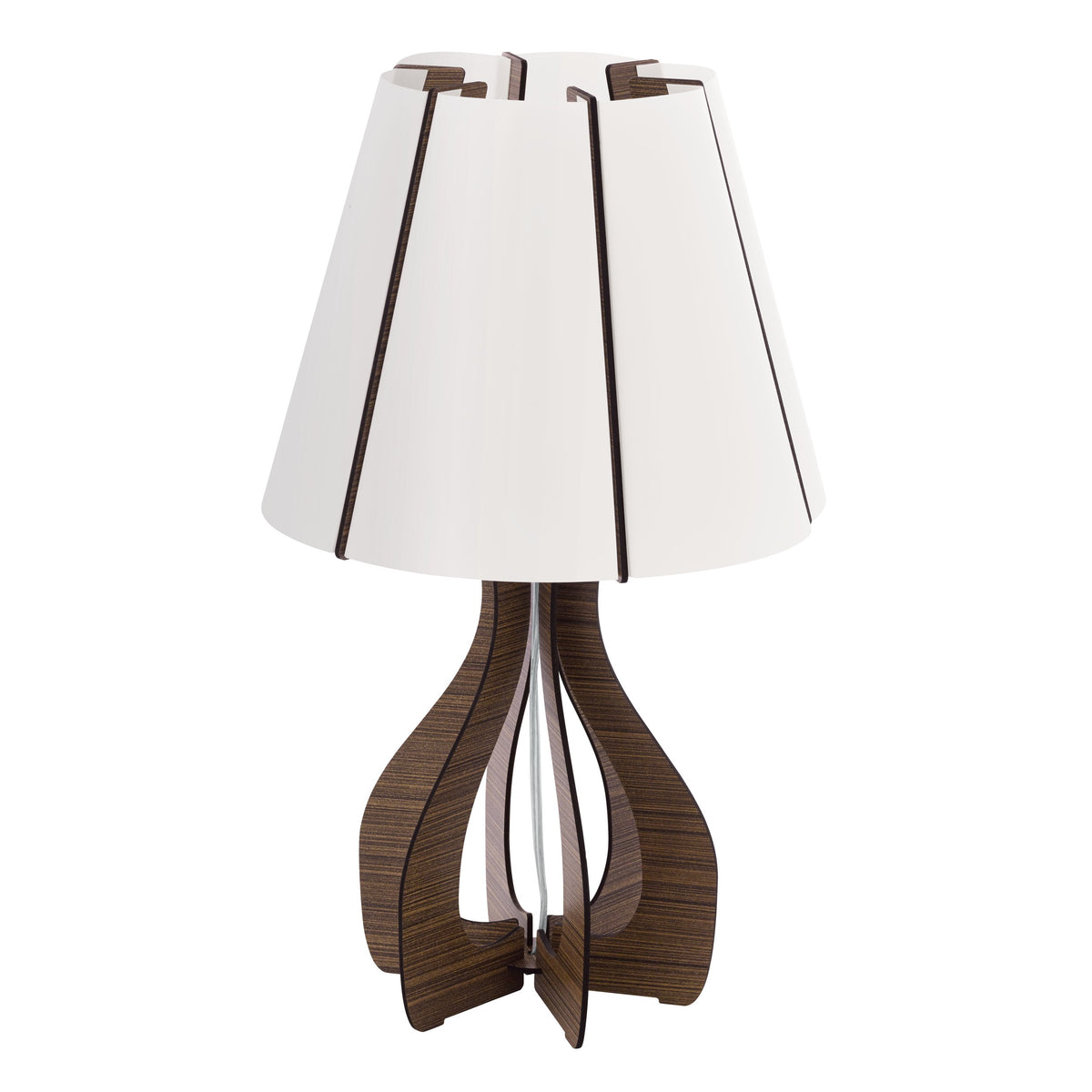 Lampe à poser Cossano bois et marron, H 45 cm