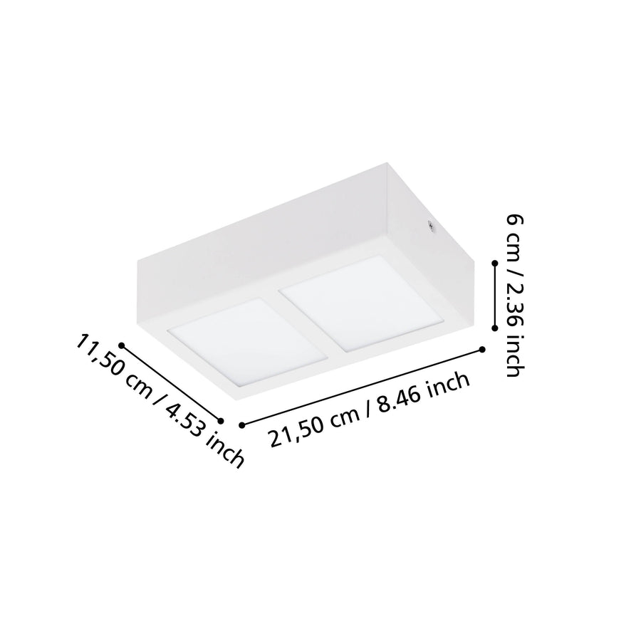 Plafonnier Colegio blanc, L 21,5 cm (95201)