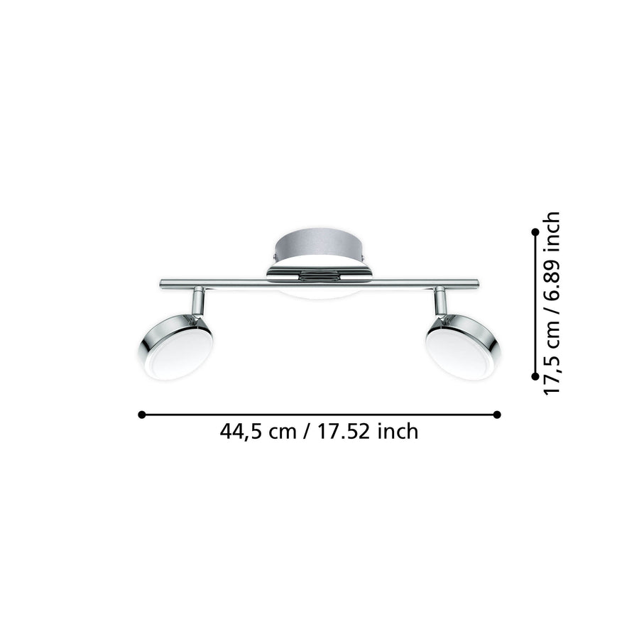 Spot Salto chromé, L 36 cm