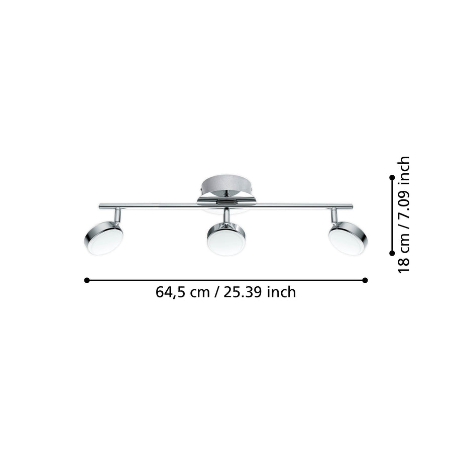 Spot Salto chromé, L 56 cm