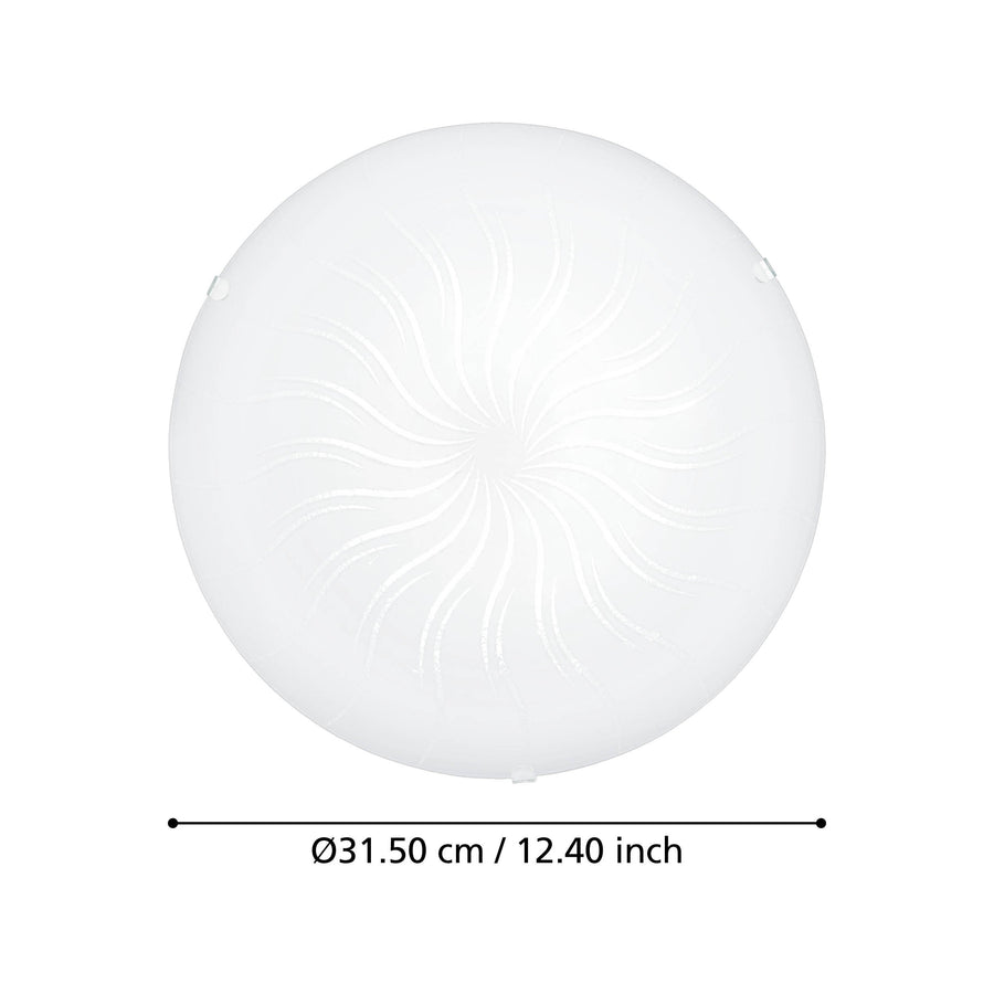 Plafonnier Margitta 1 blanc et transparent, verre, Ø 31,5 cm