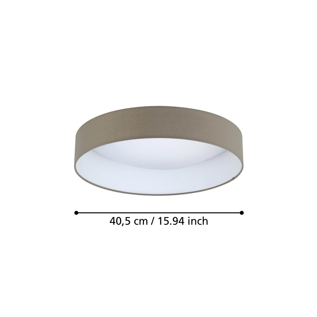 Schéma de dimensions indiquant un diamètre de 40,5 cm pour ce plafonnier