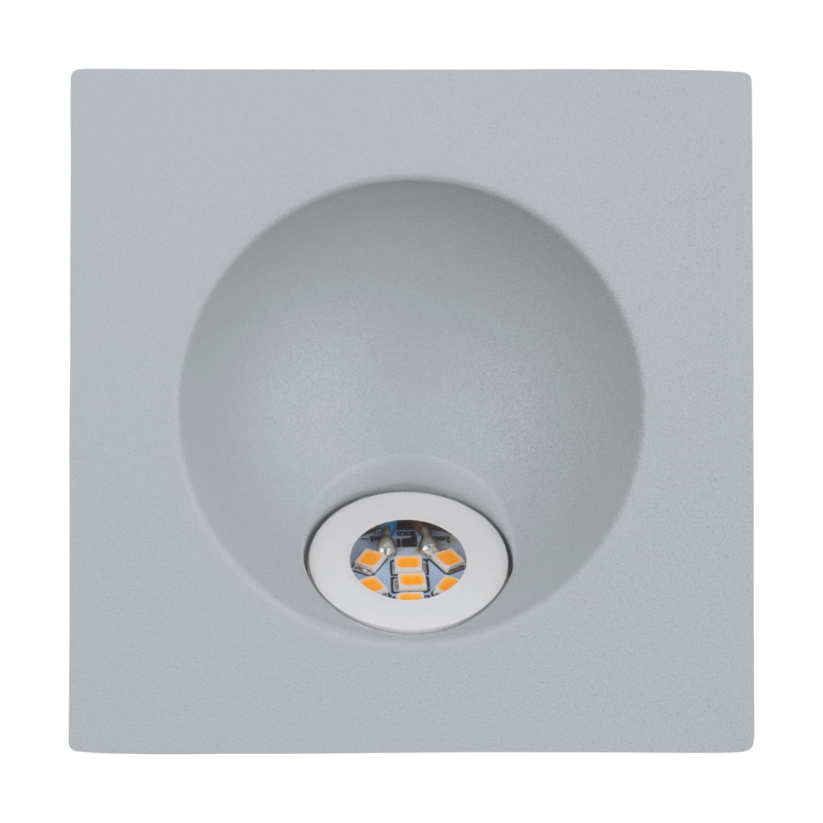 Détail du module LED logé au fond du réflecteur gris du spot.