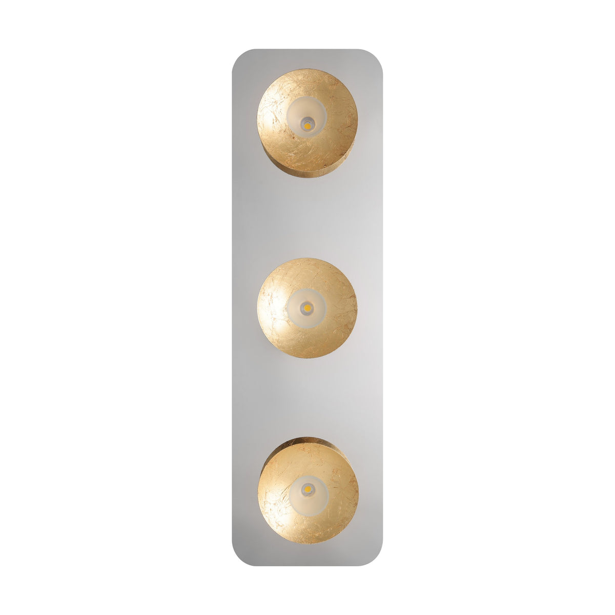 Plafonnier Torano chromé et doré, L 68 cm