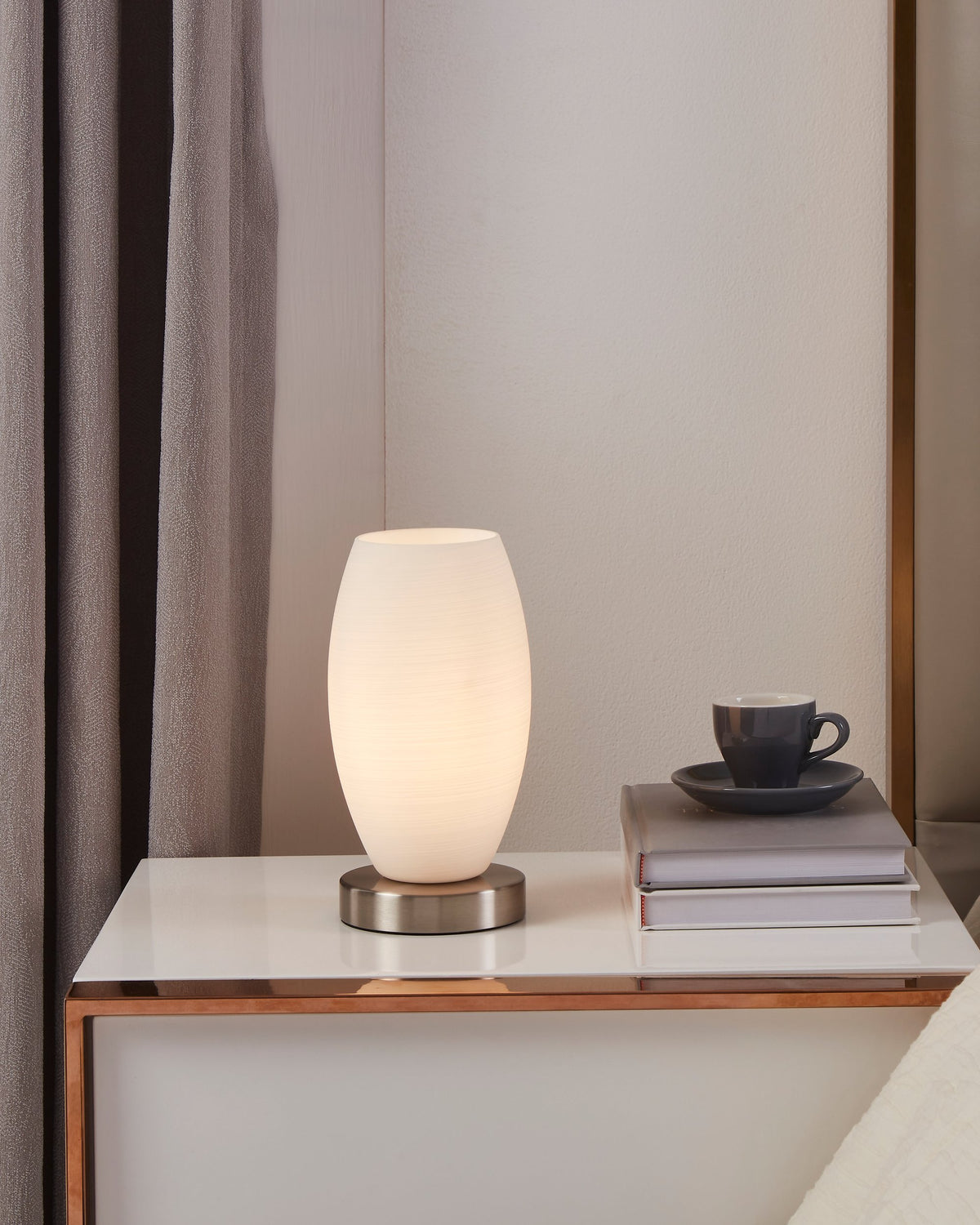 Lampe à poser Batista 3 nickel satiné