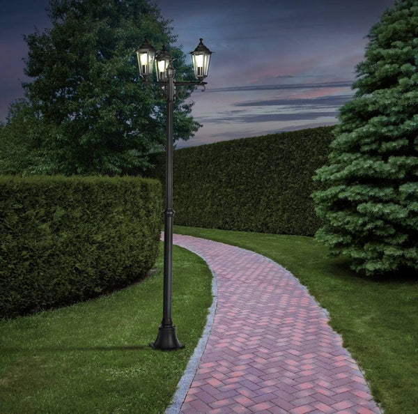 Lampadaire extérieur Laterna 4 noir, Ø 55 cm