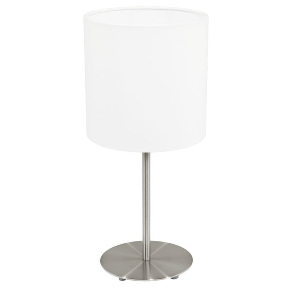 Lampe à poser Pasteri blanche, tissu
