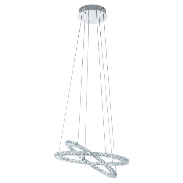 Suspension Varrazo chromée, cristal
