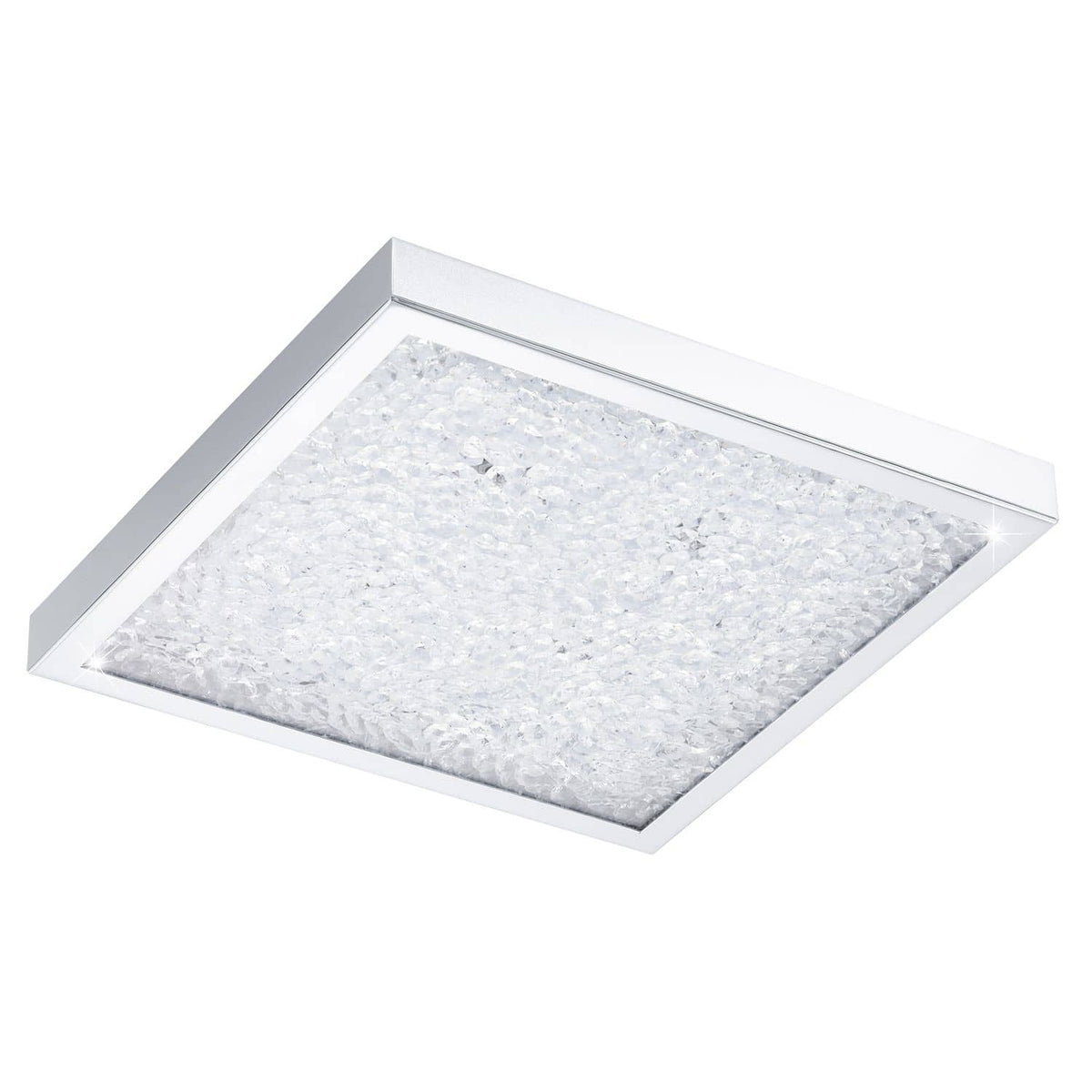 Plafonnier Cardito chromé, cristal